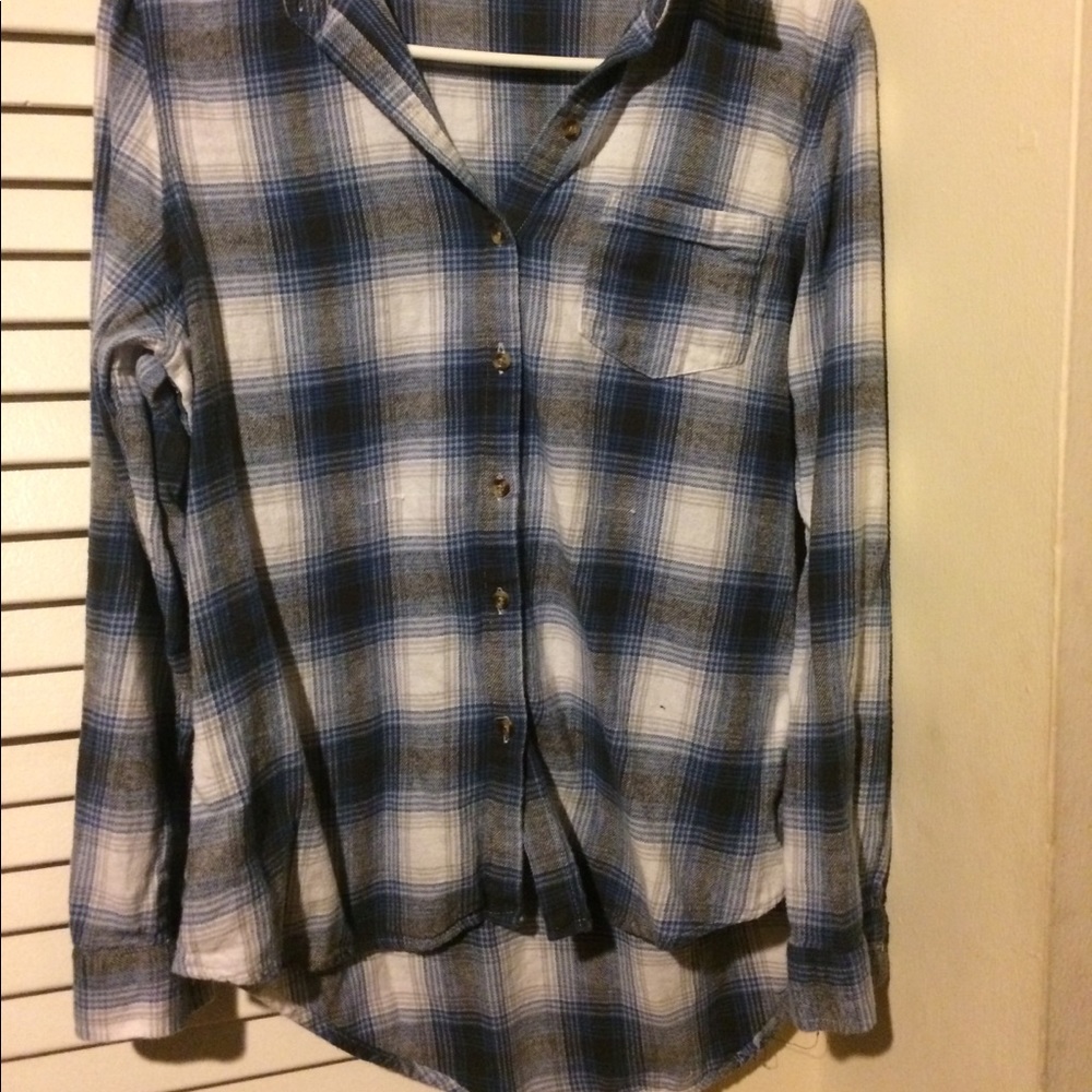 Blue and white flannel